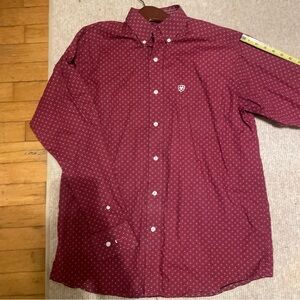 Ariat Burgundy Casual Western Button-Down Shirt Size medium